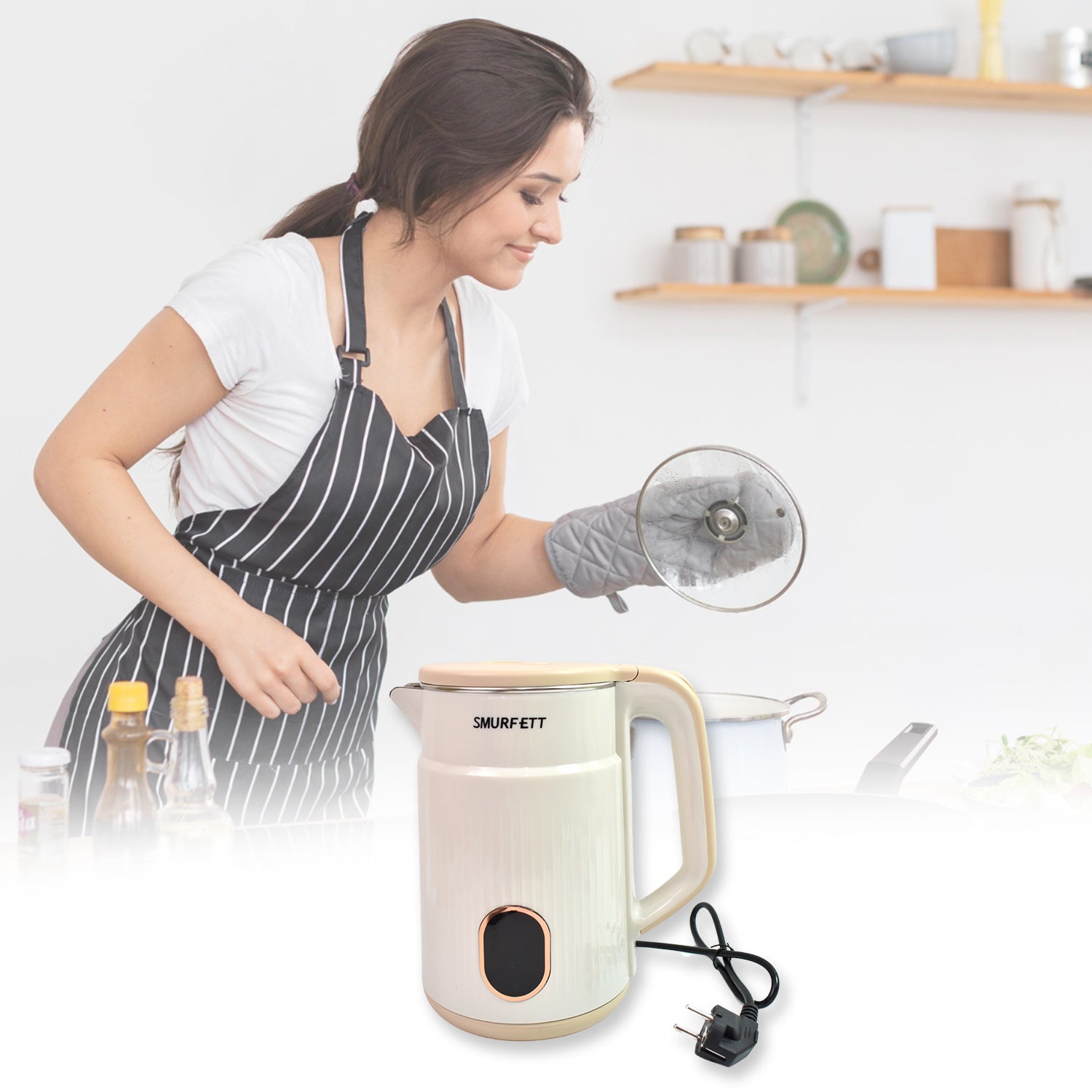 Double Wall Stainless Steel Electric Cordless Tea Kettle (1500W / 2.3 Ltr.) Double Wall Stainless Steel Electric Cordless Tea Kettle (1500W / 2.3 Ltr.)